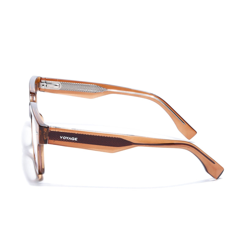 Voyage Brown Rectangle Eyeglasses for Men & Women (K027FMG8029)