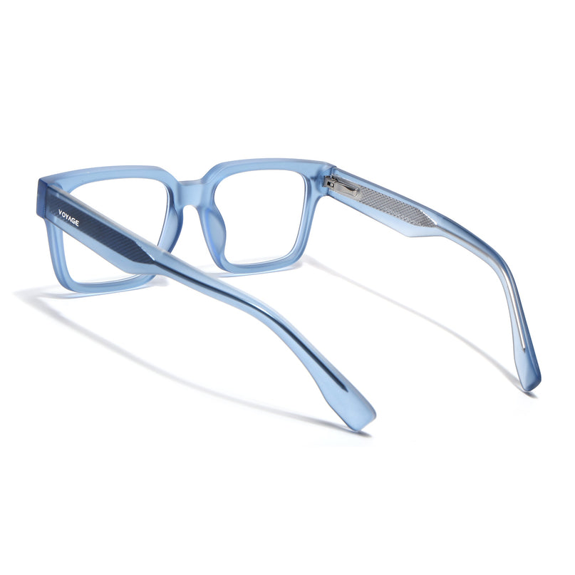 Voyage Blue Rectangle Eyeglasses for Men & Women (K027FMG8030)