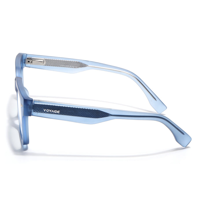 Voyage Blue Rectangle Eyeglasses for Men & Women (K027FMG8030)