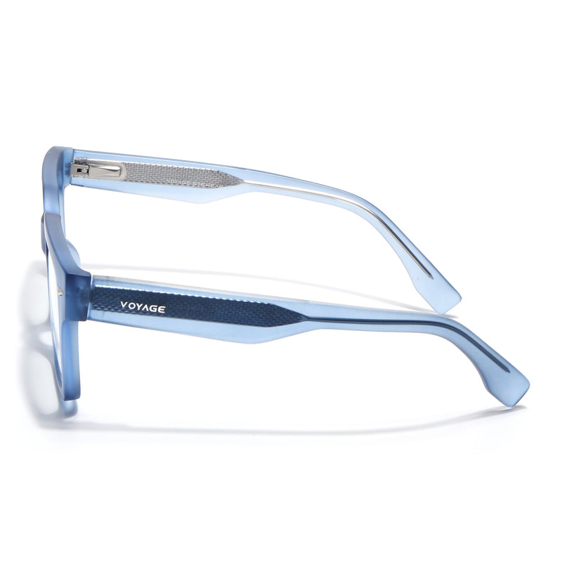 Voyage Blue Rectangle Eyeglasses for Men & Women (K027FMG8030)