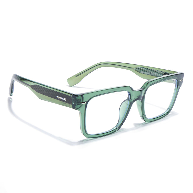 Voyage Green Rectangle Eyeglasses for Men & Women (K027FMG8031)