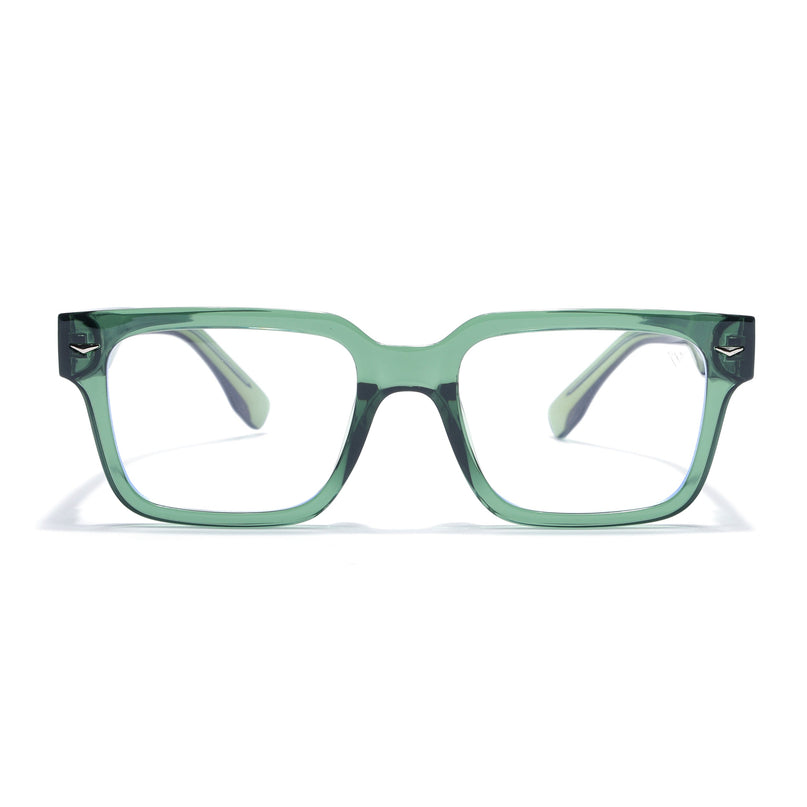 Voyage Green Rectangle Eyeglasses for Men & Women (K027FMG8031)