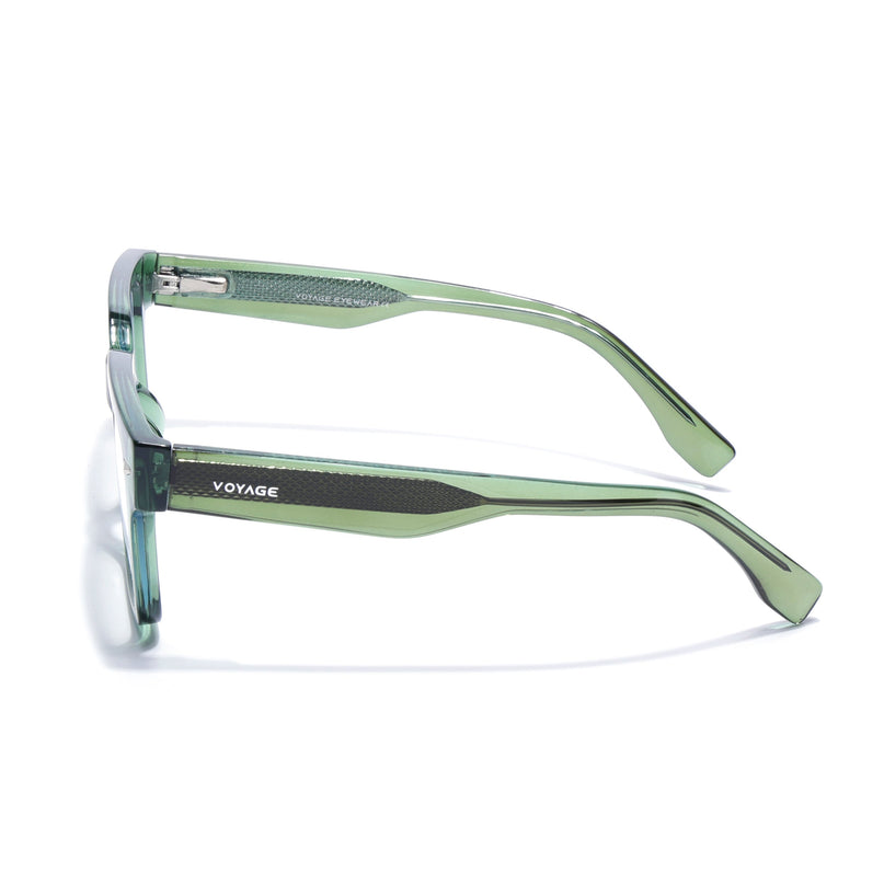 Voyage Green Rectangle Eyeglasses for Men & Women (K027FMG8031)