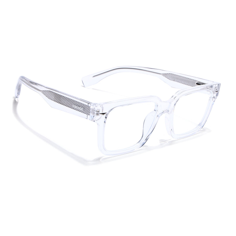 Voyage Transparent Rectangle Eyeglasses for Men & Women (K027FMG8032)