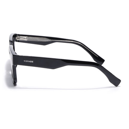 Rectangle Polarized Sunglasses for Men & Women (Black Lens | Black Frame - PMG7915)