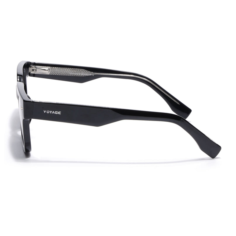 Rectangle Polarized Sunglasses for Men & Women (Black Lens | Black Frame - PMG7915)