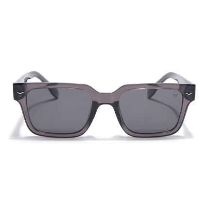 Rectangle Polarized Sunglasses for Men & Women (Black Lens | Grey Frame - PMG7916)