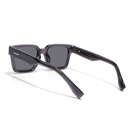 Rectangle Polarized Sunglasses for Men & Women (Black Lens | Grey Frame - PMG7916)