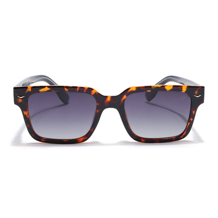 Rectangle Polarized Sunglasses for Men & Women (Black Lens | Demi Brown Frame - PMG7917)