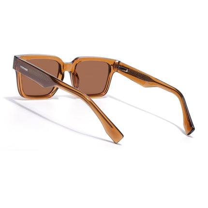 Rectangle Polarized Sunglasses for Men & Women (Brown Lens | Brown Frame - PMG7918)