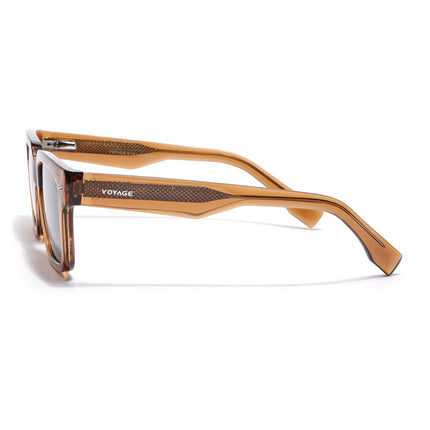 Rectangle Polarized Sunglasses for Men & Women (Brown Lens | Brown Frame - PMG7918)
