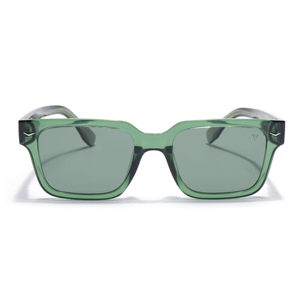 Rectangle Polarized Sunglasses for Men & Women (Green Lens | Green Frame - PMG7919)