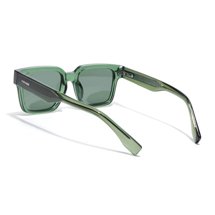 Rectangle Polarized Sunglasses for Men & Women (Green Lens | Green Frame - PMG7919)