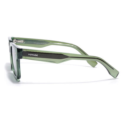 Rectangle Polarized Sunglasses for Men & Women (Green Lens | Green Frame - PMG7919)