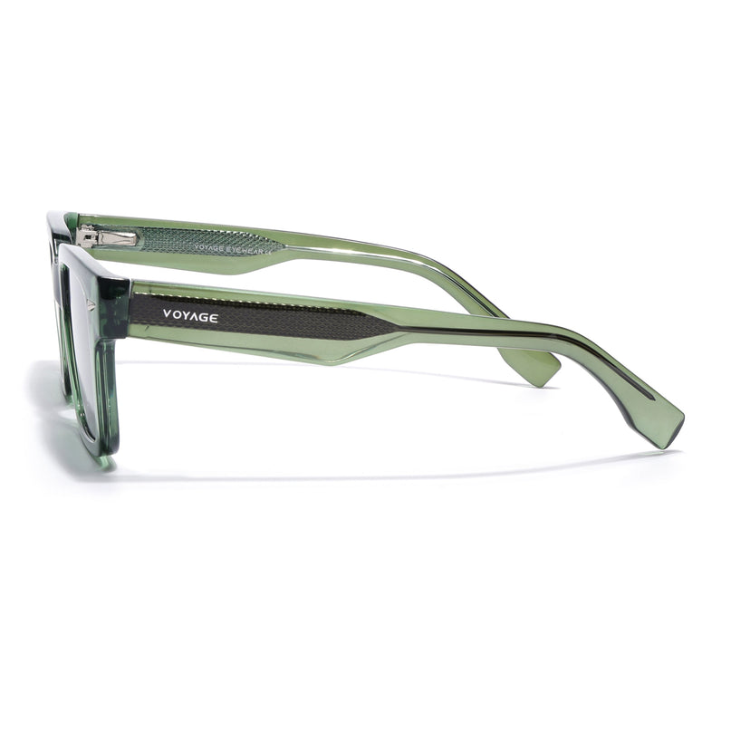 Rectangle Polarized Sunglasses for Men & Women (Green Lens | Green Frame - PMG7919)