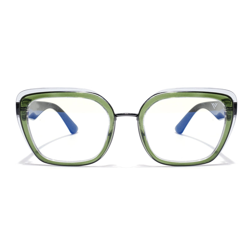 Voyage Green Cateye Eyeglasses for Women (K043FMG8582)