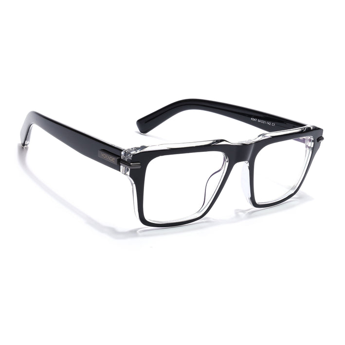 Voyage Black Wayfarer Eyeglasses for Men & Women (K047FMG8021)