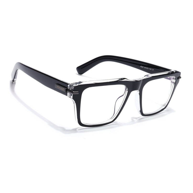 Voyage Black Wayfarer Eyeglasses for Men & Women (K047FMG8021)