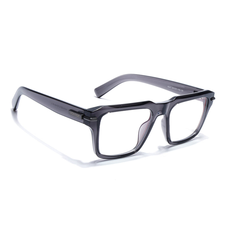 Voyage Grey Wayfarer Eyeglasses for Men & Women (K047FMG8022)