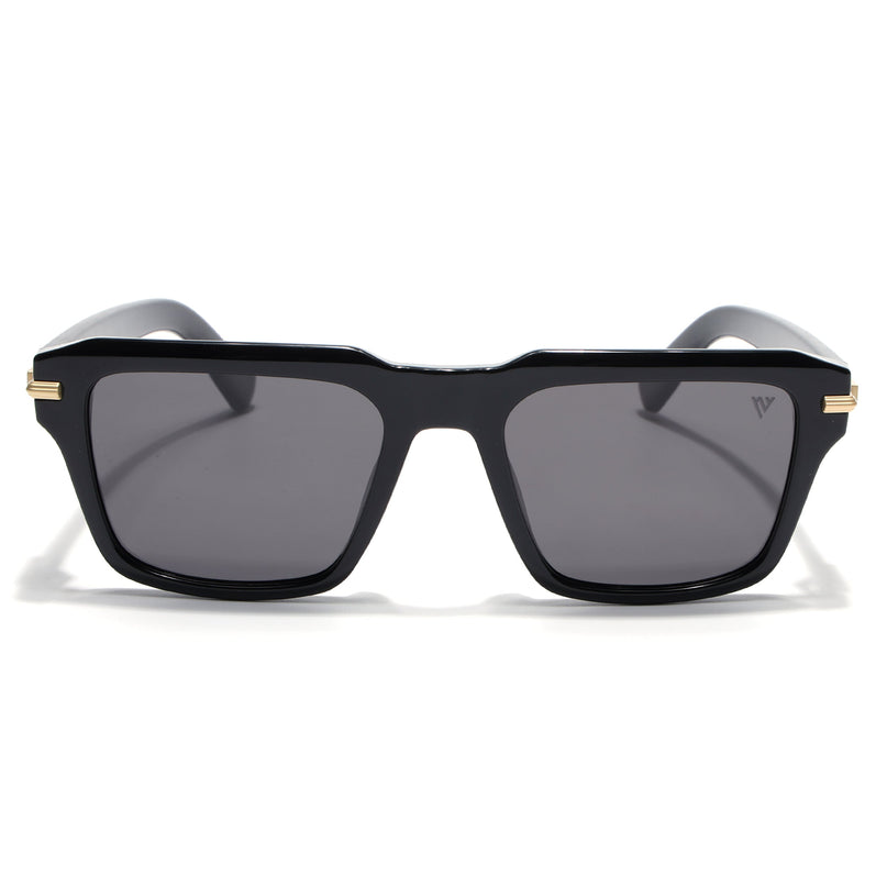 Wayfarer Polarized Sunglasses for Men & Women (Black Lens | Black Frame - PMG7959)
