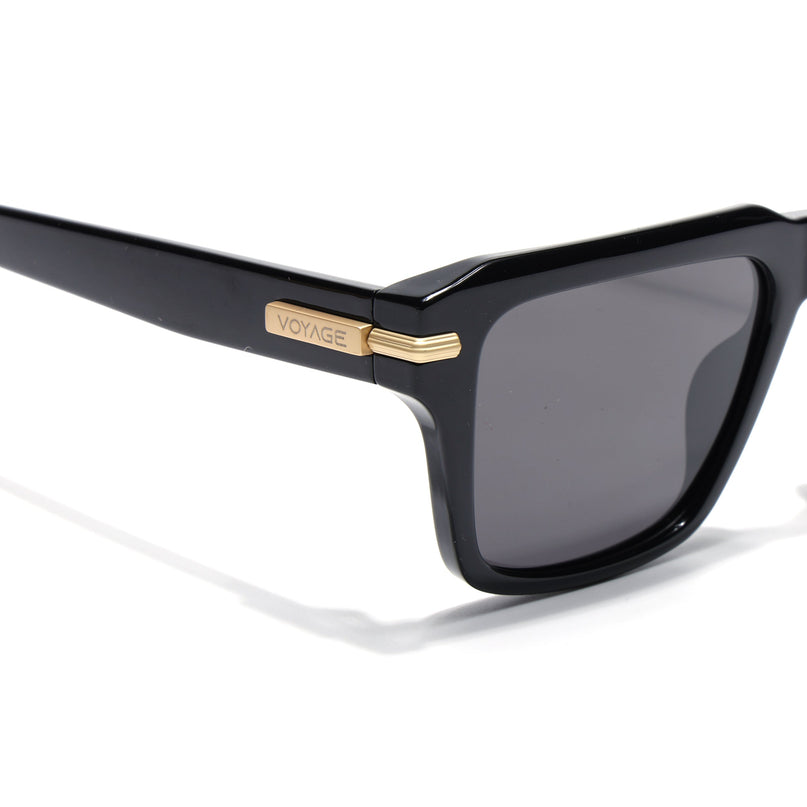 Wayfarer Polarized Sunglasses for Men & Women (Black Lens | Black Frame - PMG7959)