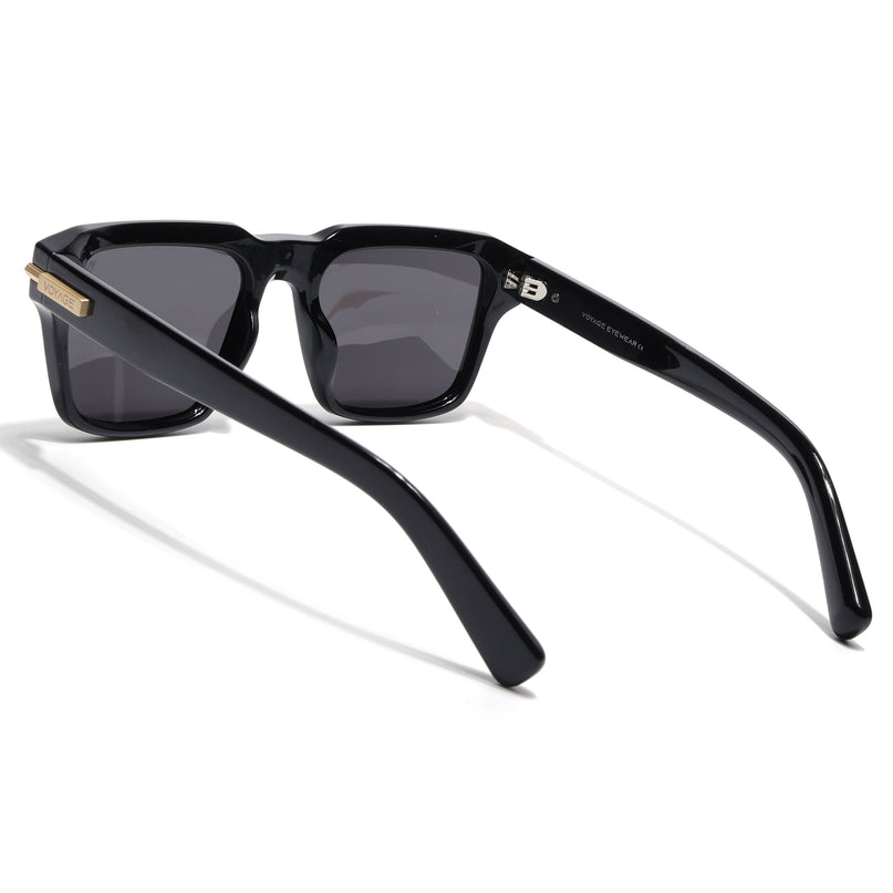 Wayfarer Polarized Sunglasses for Men & Women (Black Lens | Black Frame - PMG7959)