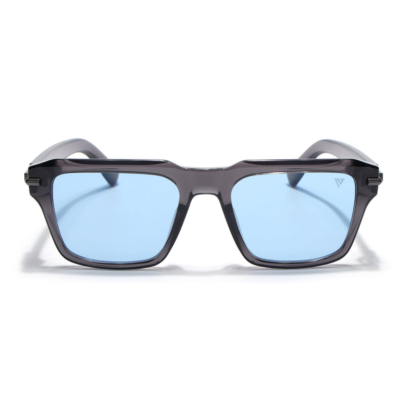 Wayfarer Polarized Sunglasses for Men & Women (Blue Lens | Grey Frame - PMG7961)