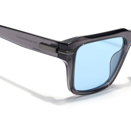 Wayfarer Polarized Sunglasses for Men & Women (Blue Lens | Grey Frame - PMG7961)