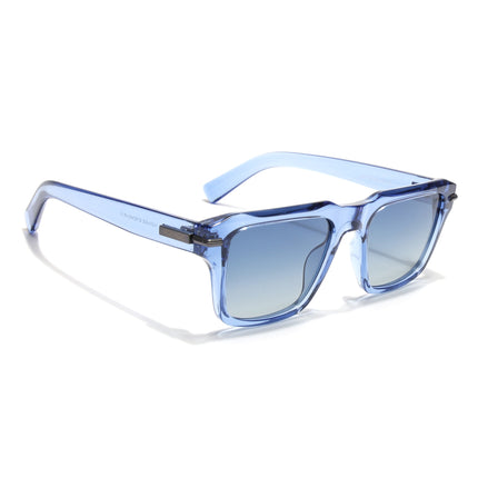 Wayfarer Polarized Sunglasses for Men & Women (Black Lens | Blue Frame - PMG7963)