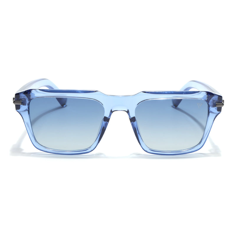 Wayfarer Polarized Sunglasses for Men & Women (Black Lens | Blue Frame - PMG7963)
