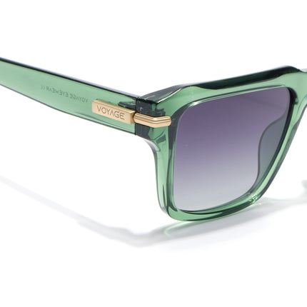 Wayfarer Polarized Sunglasses for Men & Women (Black Lens | Green Frame - PMG7964)