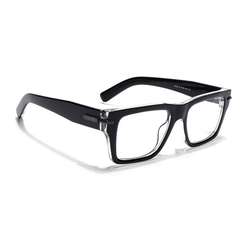Voyage Transparent Black Wayfarer Eyeglasses for Men & Women (K049FMG7997)