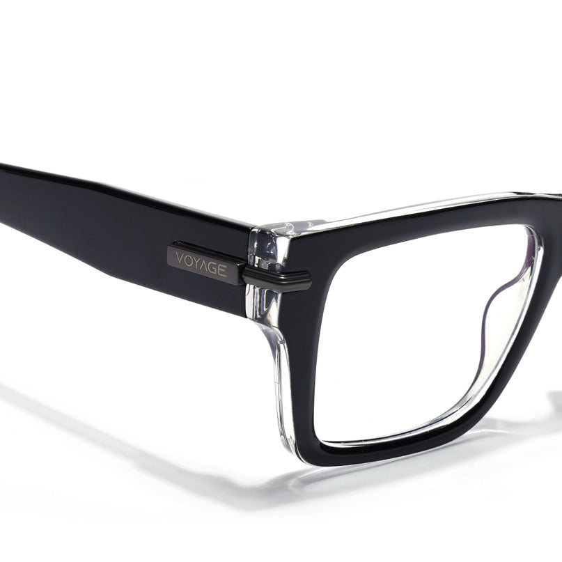 Voyage Transparent Black Wayfarer Eyeglasses for Men & Women (K049FMG7997)