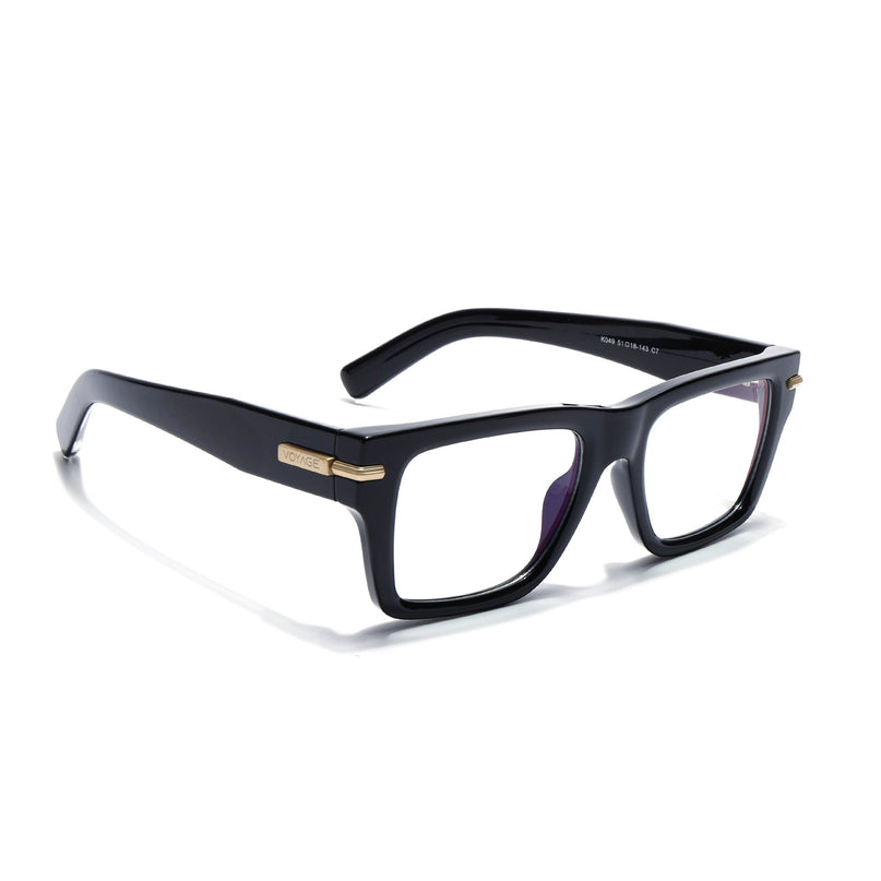 Voyage Black Wayfarer Eyeglasses for Men & Women (K049FMG7998)