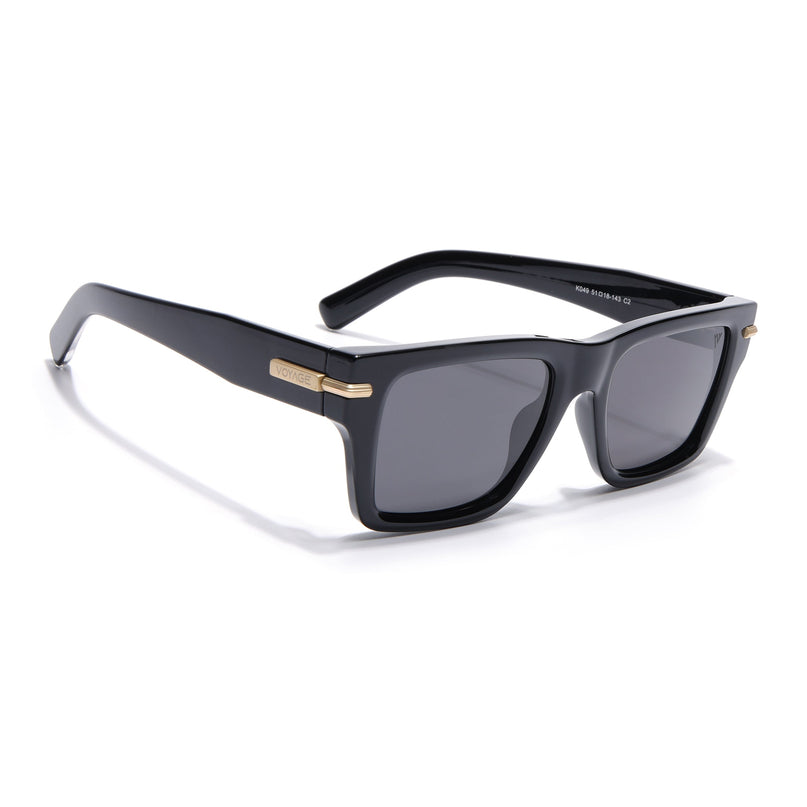 Wayfarer Polarized Sunglasses for Men & Women (Black Lens | Black Frame - PMG7867)