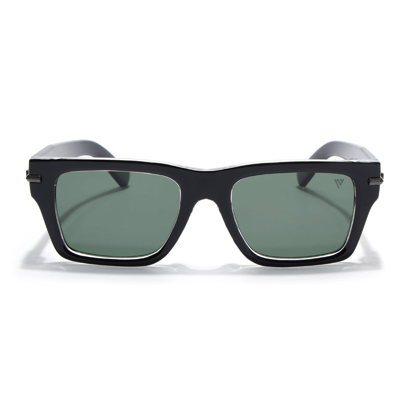 Wayfarer Polarized Sunglasses for Men & Women (Green Lens | Black Frame - PMG7868)
