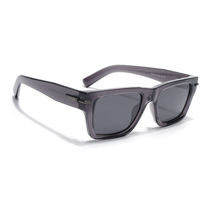 Wayfarer Polarized Sunglasses for Men & Women (Black Lens | Grey Frame - PMG7869)