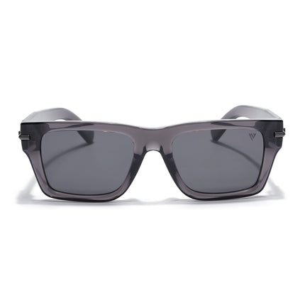 Wayfarer Polarized Sunglasses for Men & Women (Black Lens | Grey Frame - PMG7869)