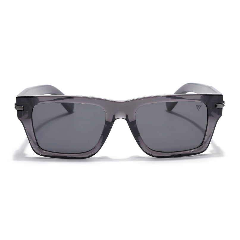 Wayfarer Polarized Sunglasses for Men & Women (Black Lens | Grey Frame - PMG7869)