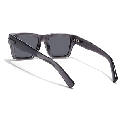 Wayfarer Polarized Sunglasses for Men & Women (Black Lens | Grey Frame - PMG7869)