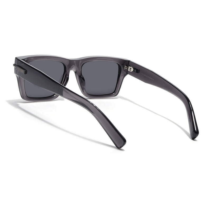Wayfarer Polarized Sunglasses for Men & Women (Black Lens | Grey Frame - PMG7869)