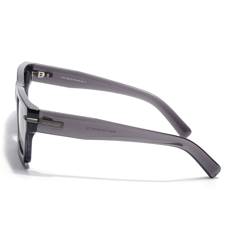 Wayfarer Polarized Sunglasses for Men & Women (Black Lens | Grey Frame - PMG7869)