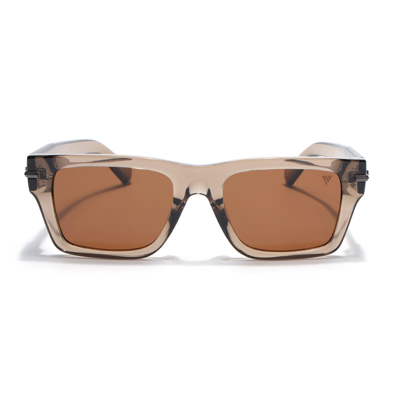 Wayfarer Polarized Sunglasses for Men & Women (Brown Lens | Brown Frame - PMG7870)