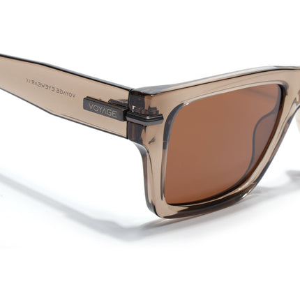 Wayfarer Polarized Sunglasses for Men & Women (Brown Lens | Brown Frame - PMG7870)