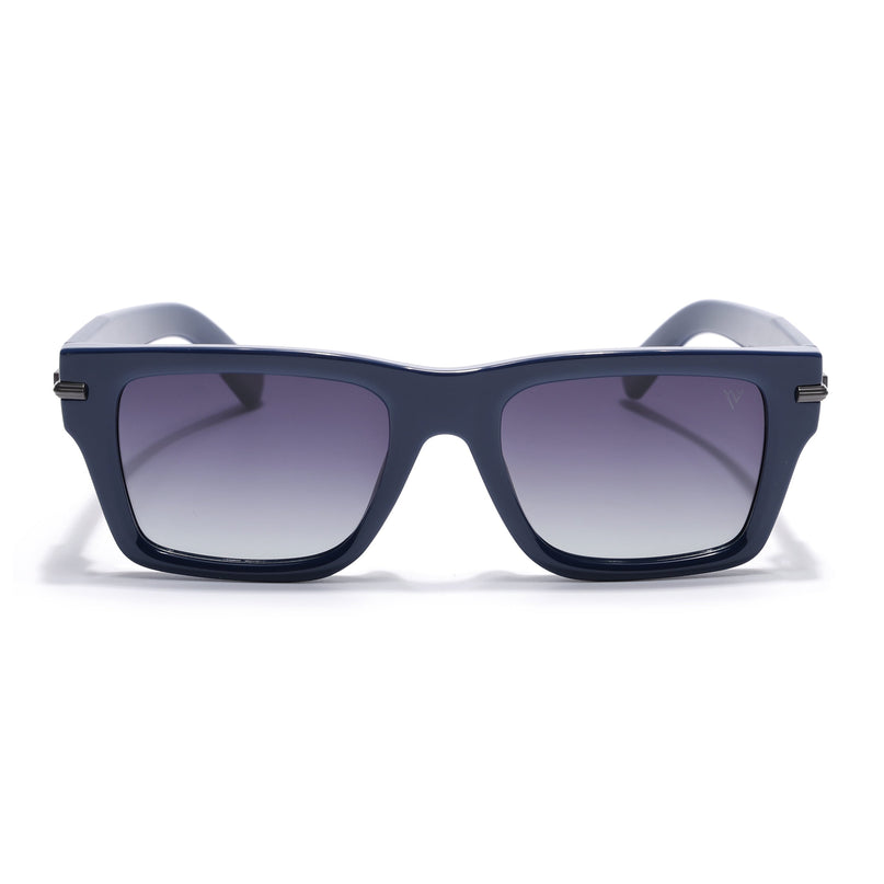 Wayfarer Polarized Sunglasses for Men & Women (Black Lens | Blue Frame - PMG7871)