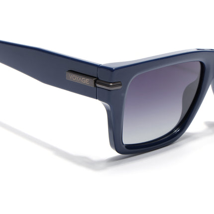 Wayfarer Polarized Sunglasses for Men & Women (Black Lens | Blue Frame - PMG7871)