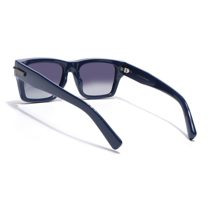 Wayfarer Polarized Sunglasses for Men & Women (Black Lens | Blue Frame - PMG7871)