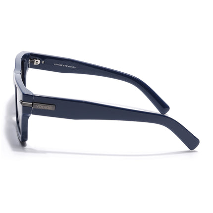 Wayfarer Polarized Sunglasses for Men & Women (Black Lens | Blue Frame - PMG7871)