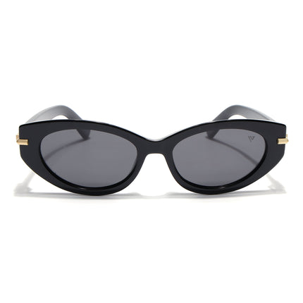 Cateye Polarized Sunglasses for Women (Black Lens | Black Frame - PMG7936)