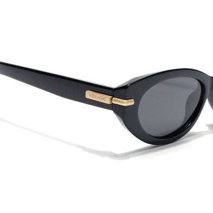 Cateye Polarized Sunglasses for Women (Black Lens | Black Frame - PMG7936)